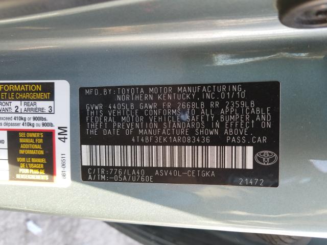 2010 TOYOTA CAMRY BASE 4T4BF3EK1AR083436