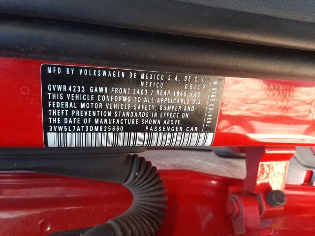 2013 VOLKSWAGEN BEETLE 3VW5L7AT3DM825660