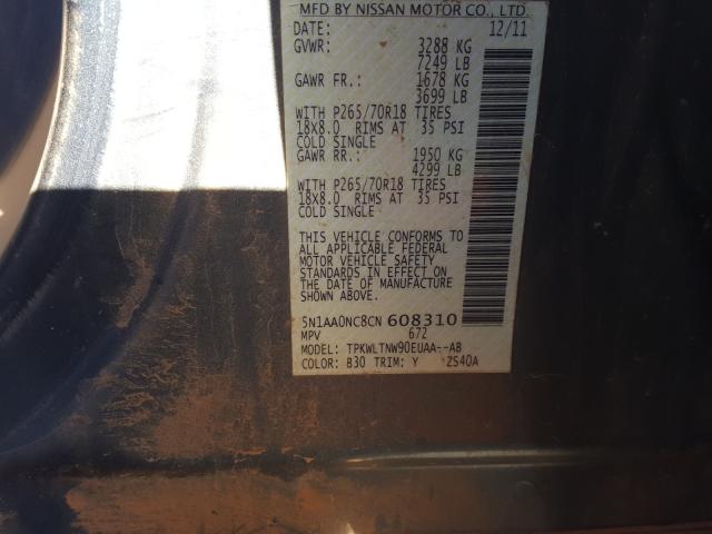 2012 NISSAN ARMADA SV 5N1AA0NC8CN608310