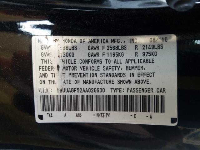 2010 ACURA TL 19UUA8F52AA026600
