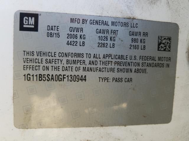 2016 CHEVROLET MALIBU LIM 1G11B5SA0GF130944