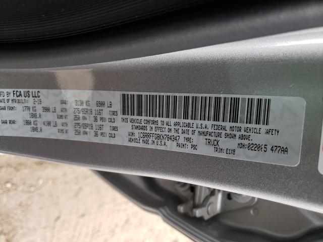 2019 RAM 1500 BIG H 1C6RRFFG8KN784347