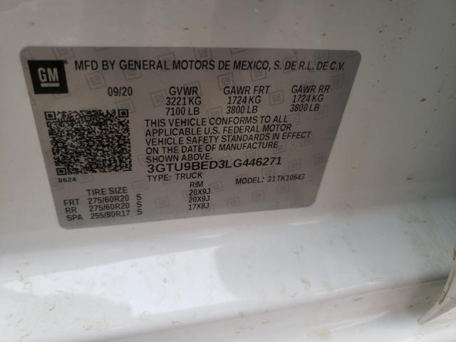 2020 GMC SIERRA K15 3GTU9BED3LG446271