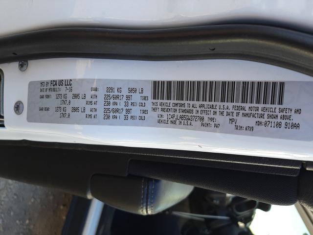 2016 JEEP CHEROKEE S 1C4PJLAB5GW372700