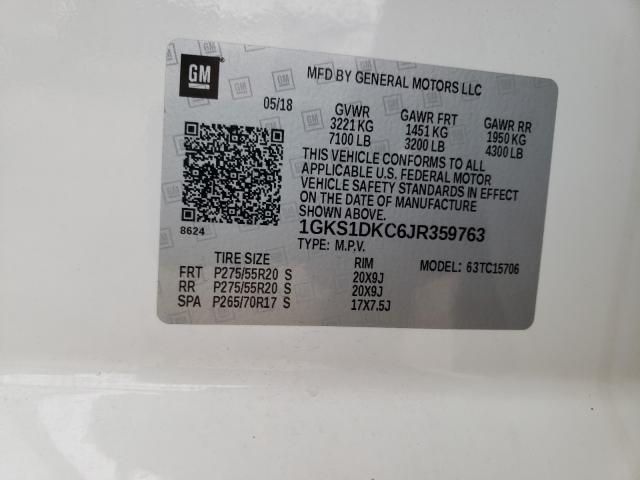 2018 GMC YUKON SLT 1GKS1DKC6JR359763