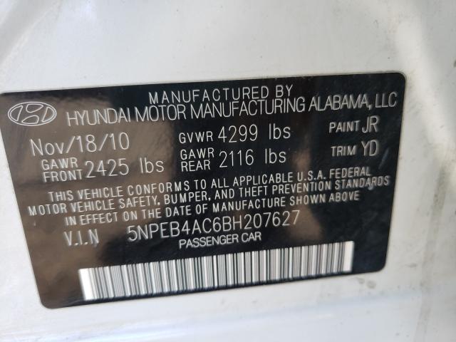 2011 HYUNDAI SONATA GLS 5NPEB4AC6BH207627