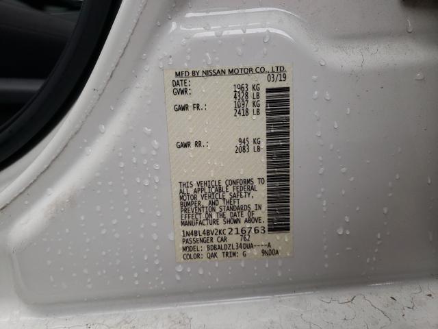 2019 NISSAN ALTIMA S 1N4BL4BV2KC216763