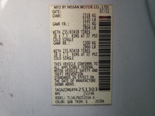 2015 NISSAN MURANO S 5N1AZ2MG4FN251303