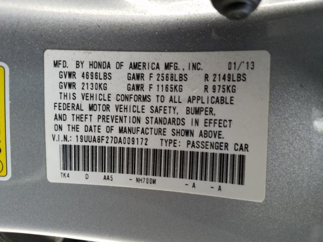 2013 ACURA TL 19UUA8F27DA009172