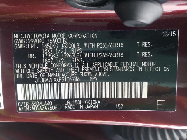 2015 LEXUS GX 460 JTJBM7FXXF5106748