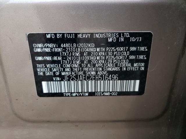 2014 SUBARU FORESTER 2 JF2SJAEC2EH516496