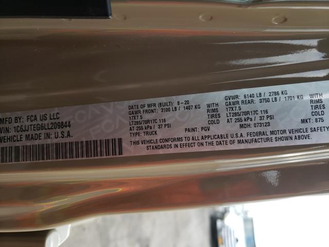 2020 JEEP GLADIATOR 1C6JJTEG6LL209844