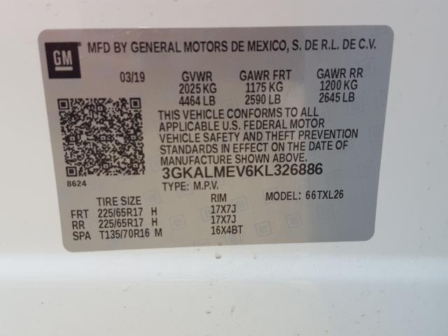 2019 GMC TERRAIN SL 3GKALMEV6KL326886
