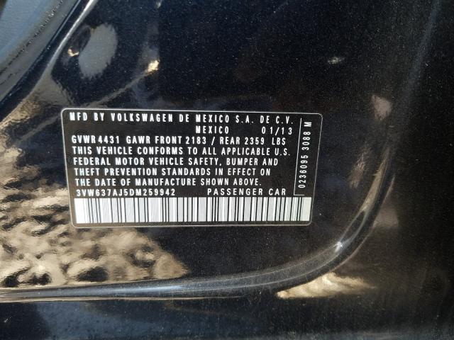 2013 VOLKSWAGEN JETTA HYBR 3VW637AJ5DM259942