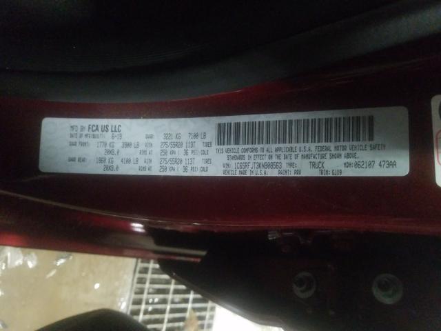 2019 RAM 1500 LARAM 1C6SRFJT3KN908563