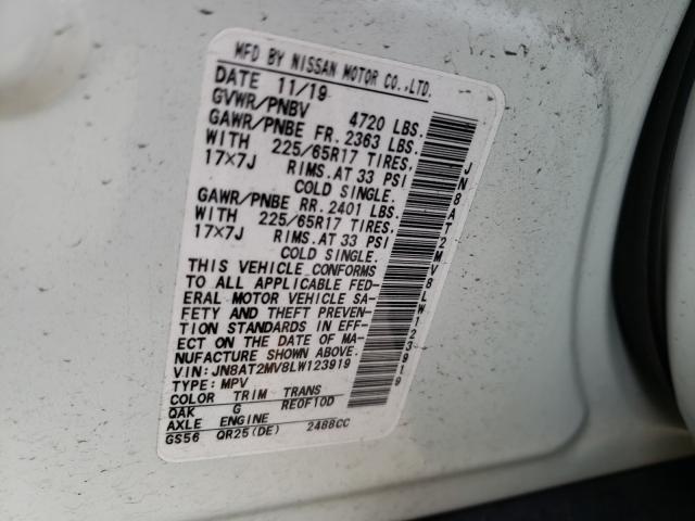 2020 NISSAN ROGUE S JN8AT2MV8LW123919