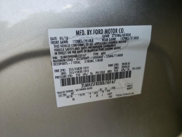 2011 LINCOLN MKT 2LMHJ5FRXBBJ50167