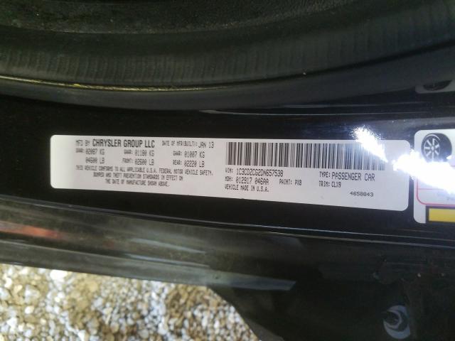 2013 DODGE AVENGER SX 1C3CDZCG2DN657538