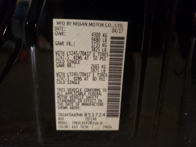2017 NISSAN NV 3500 S 5BZAF0AA9HN851724