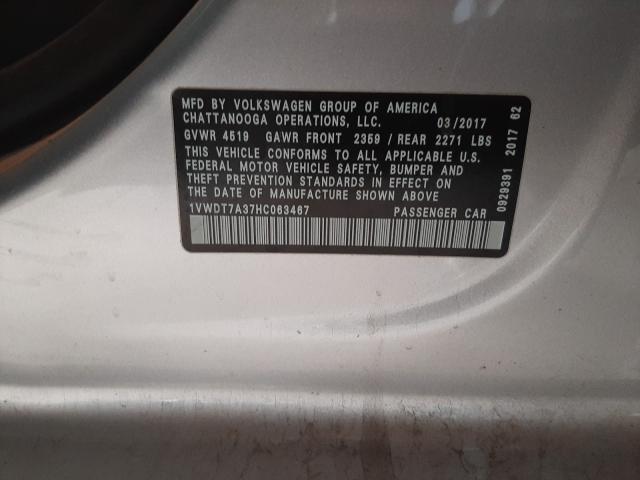 2017 VOLKSWAGEN PASSAT R-L 1VWDT7A37HC063467