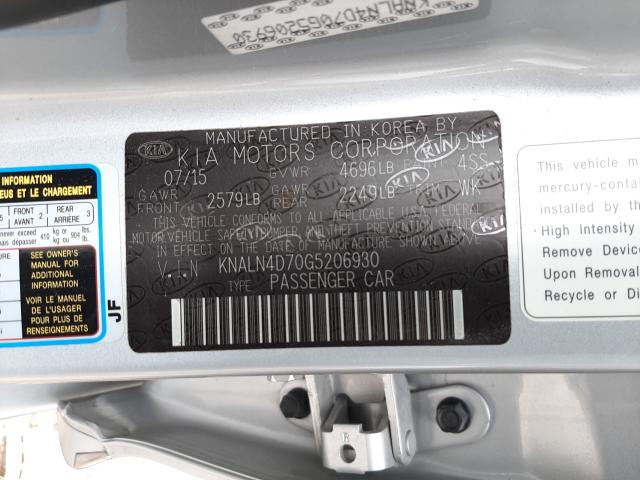 2016 KIA CADENZA LU KNALN4D70G5206930