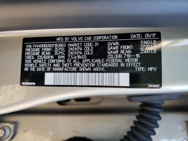 2017 VOLVO XC60 T5 IN YV440MDUXH2183863