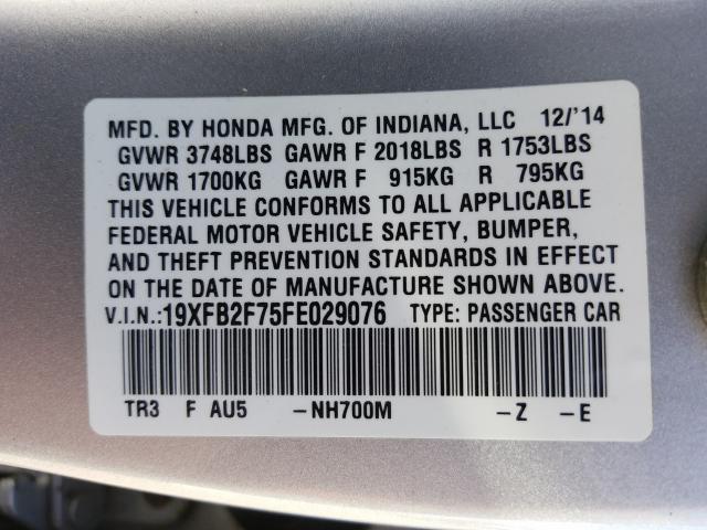 2015 HONDA CIVIC SE 19XFB2F75FE029076