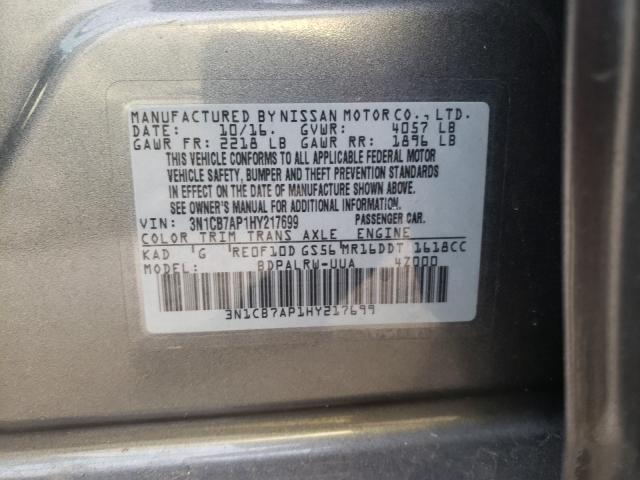 2017 NISSAN SENTRA SR 3N1CB7AP1HY217699
