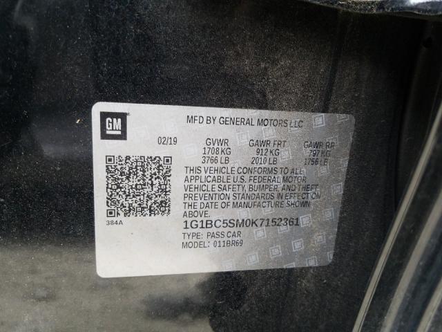 2019 CHEVROLET CRUZE LS 1G1BC5SM0K7152361