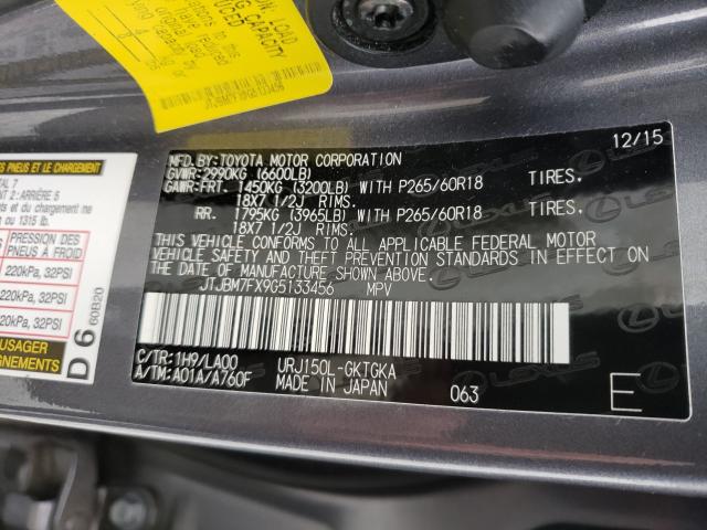 2016 LEXUS GX 460 JTJBM7FX9G5133456