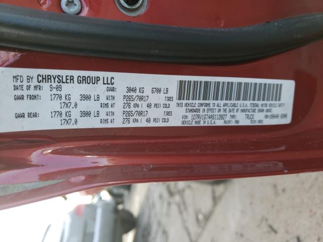 2010 DODGE RAM 1500 1D7RV1GT4AS112827