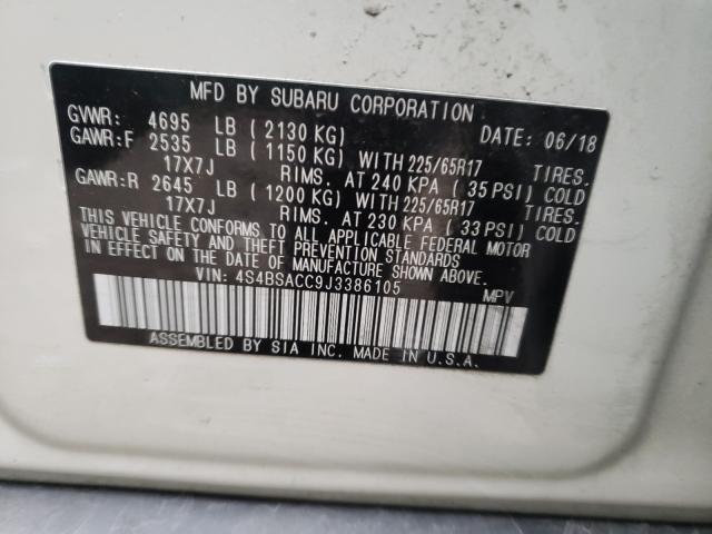 2018 SUBARU OUTBACK 2. 4S4BSACC9J3386105