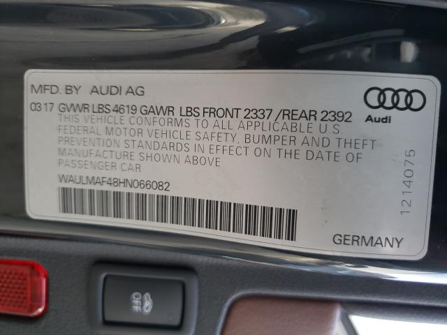 2017 AUDI A4 ULTRA P WAULMAF48HN066082