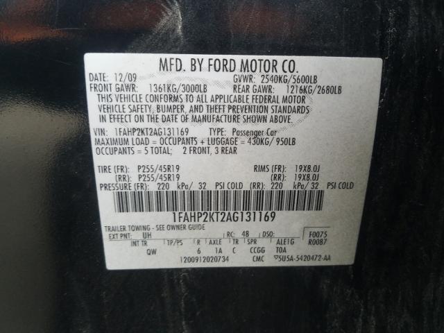 2010 FORD TAURUS SHO 1FAHP2KT2AG131169