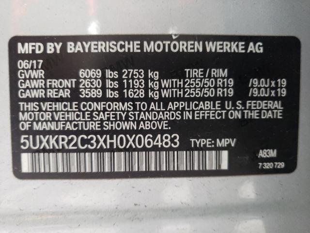 2017 BMW X5 SDRIVE3 5UXKR2C3XH0X06483