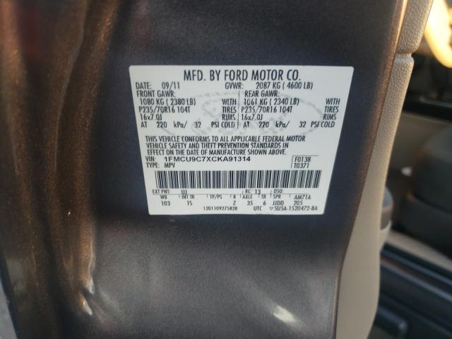 2012 FORD ESCAPE XLS 1FMCU9C7XCKA91314