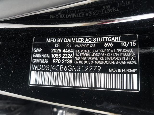 2016 MERCEDES-BENZ CLA 250 4M WDDSJ4GB6GN312279