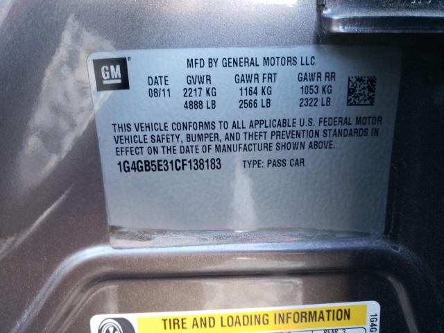 2012 BUICK LACROSSE C 1G4GB5E31CF138183