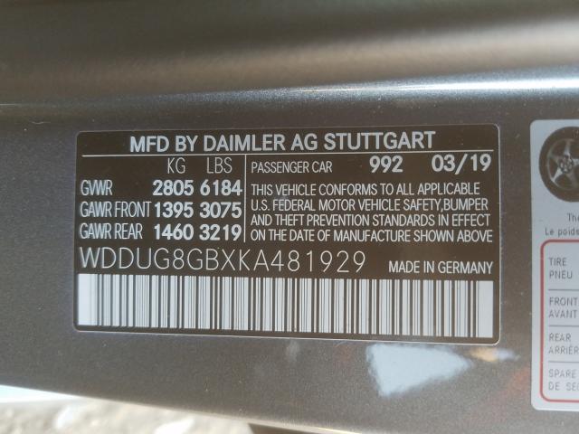 2019 MERCEDES-BENZ S 560 4MAT WDDUG8GBXKA481929
