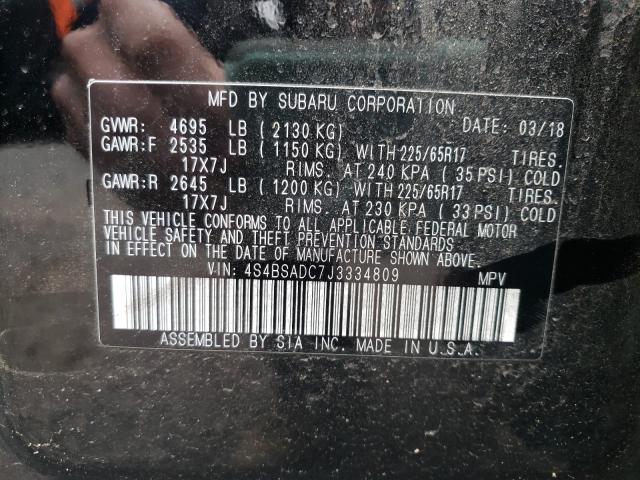 2018 SUBARU OUTBACK 2. 4S4BSADC7J3334809
