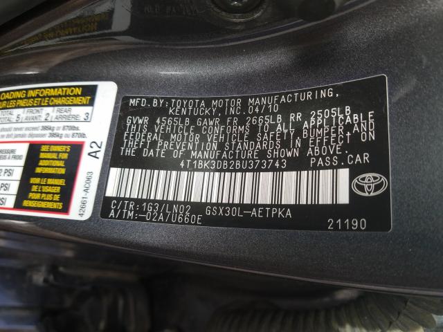 2011 TOYOTA AVALON BAS 4T1BK3DB2BU373743