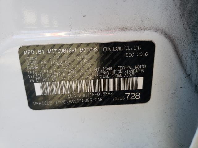 2017 MITSUBISHI MIRAGE ES ML32A3HJ1HH018382