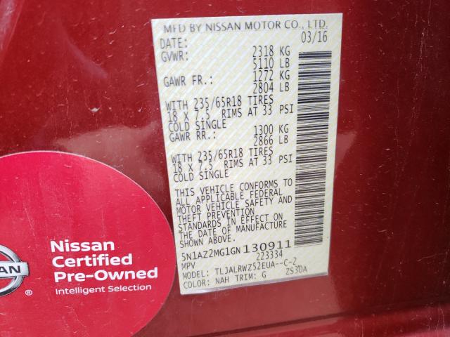 2016 NISSAN MURANO 5N1AZ2MG1GN130911