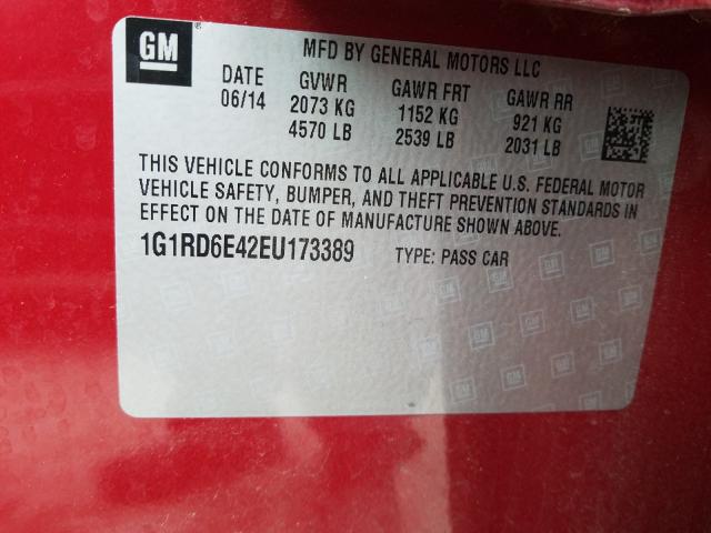 VIN 1G1RD6E42EU173389 2014 Chevrolet Volt no.10