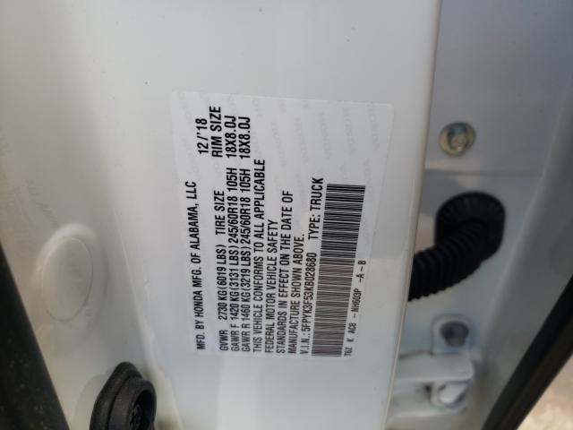 2019 HONDA RIDGELINE 5FPYK3F53KB028680