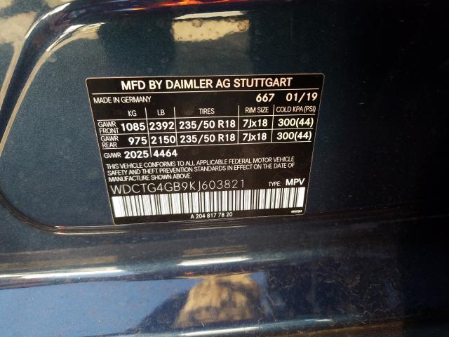 2019 MERCEDES-BENZ GLA 250 4M WDCTG4GB9KJ603821