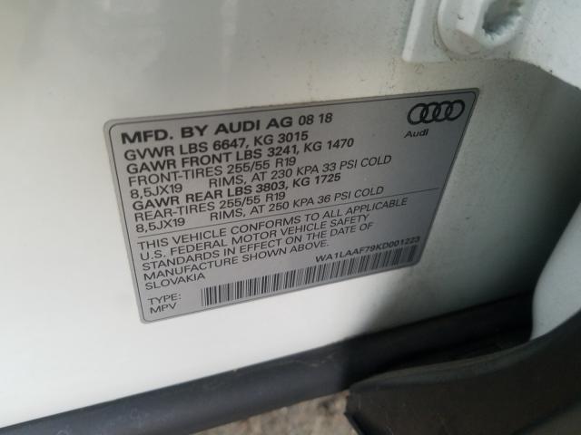 VIN WA1LAAF79KD001223 2019 Audi Q7, Premium Plus no.10