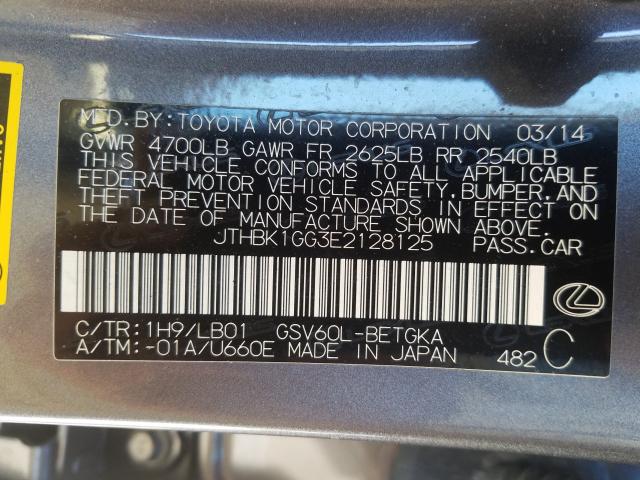 2014 LEXUS ES 350 JTHBK1GG3E2128125