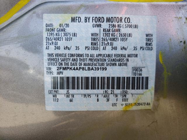 2020 FORD EDGE ST 2FMPK4AP8LBA39199