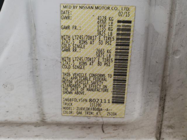 2015 NISSAN NV 2500 1N6BF0LY5FN802111